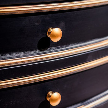 Black and Gold Door & Drawer Cabinet
