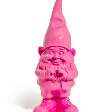 Bright Pink Heart Hands Gnome Medium