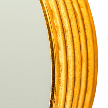Gold Leaf Ribbed Cylinder Mirror 40cm