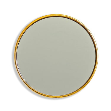 Gold Leaf Ribbed Cylinder Mirror 35cm
