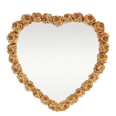 Gold Heart Mirror w/ Multi Rose Frame