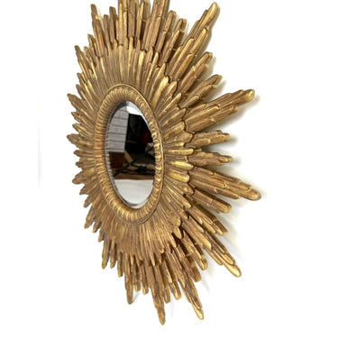 Large Gold Sun Mirror