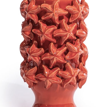 Orange Starfish Large Ceramic Vase