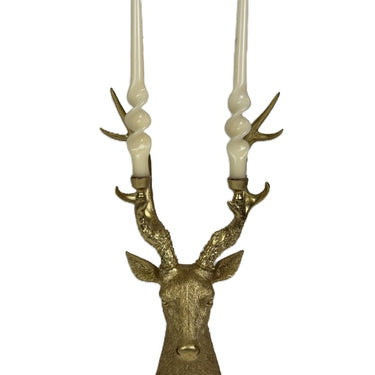 Gold Stag Head Candle Holder