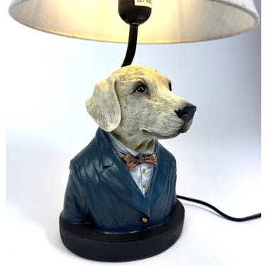 Gentry Labrador Table Lamp, Grey Shade