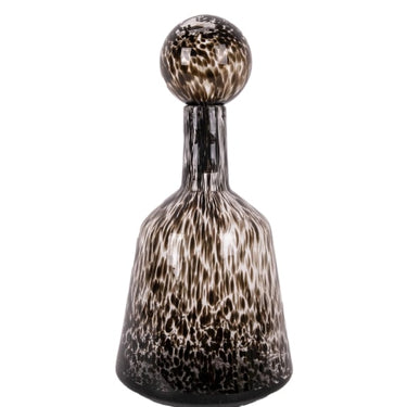 Large Clear Leopard Print Glass Apothecary Bottle