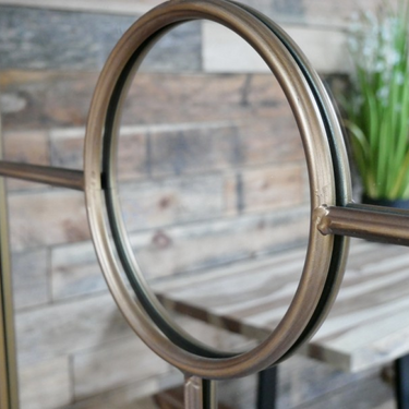 Gold Metal Round Middle Mirror