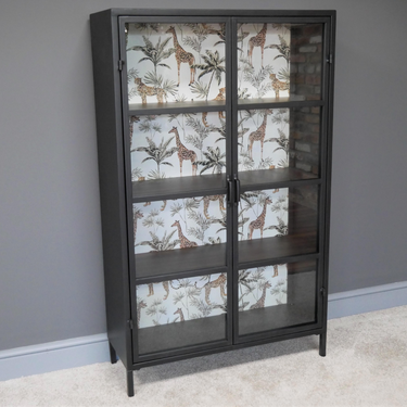 Black Metal Display Cabinet