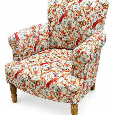 Oriental Patterned "Floral Birds" Occasional Armchair