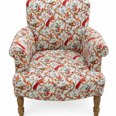 Oriental Patterned "Floral Birds" Occasional Armchair