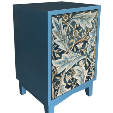 Blue Floral Bedside Table