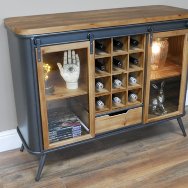 Metal Industrial Wine Cabinet
