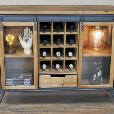 Metal Industrial Wine Cabinet
