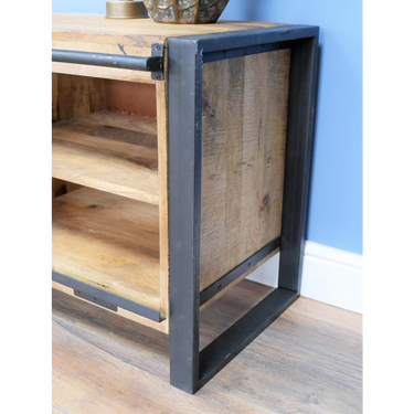 Mango Wood & Iron Industrial TV Cabinet