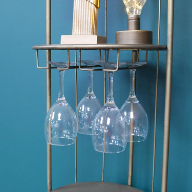 Slim Gold Metal Wine Cabinet