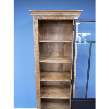 Mango Wood & Iron Tall Industrial Cabinet