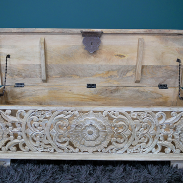 Carved Storage Bench