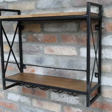 2 Shelf Wine Wall Cabinet