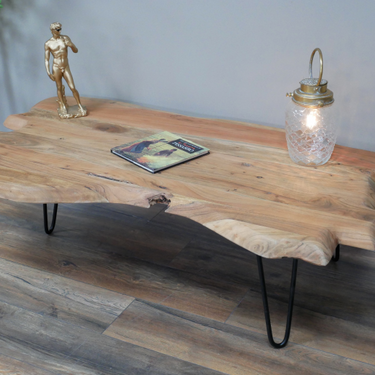 Iron And Acacia Wood Coffee Table