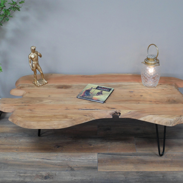 Iron And Acacia Wood Coffee Table