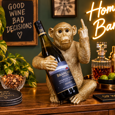 Naughty Gold Monkey Wine Bottle Holder