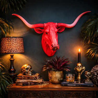 Pink Steer Wall Head
