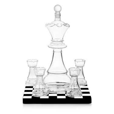 Chess Decanter and Glass Set with Board