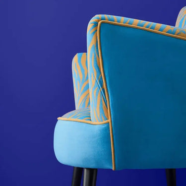 Blue/Orange Zebra Armchair
