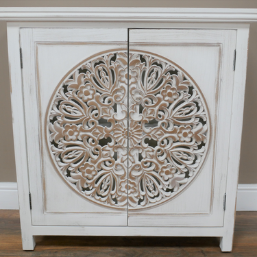 White Carved Cabinet