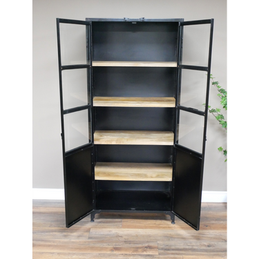 Industrial Black Display Cabinet