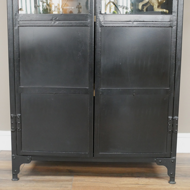 Industrial Black Display Cabinet