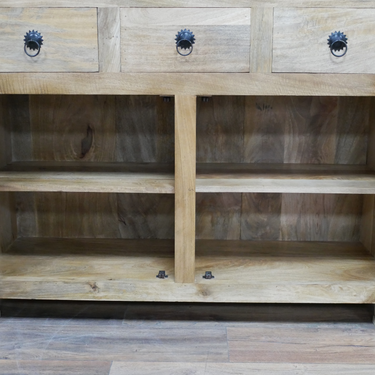 Acacia Wood And Rattan Sideboard
