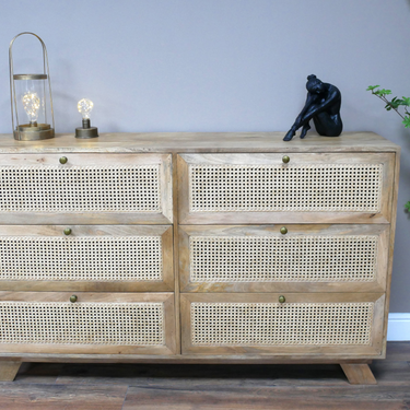6 Drawer Rattan Cabinet