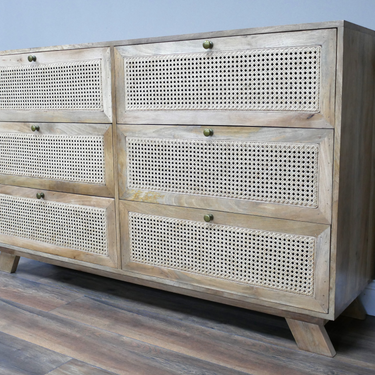 6 Drawer Rattan Cabinet