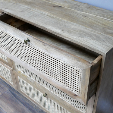 6 Drawer Rattan Cabinet