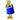 Gold Bashful Monkey Table Lamp with Blue Velvet Shade