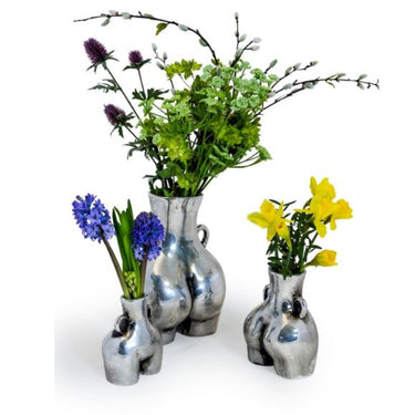 Silver Large "Love Handles" Booty Vase