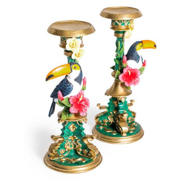 Pair of Ornate Toucan Candle Holders