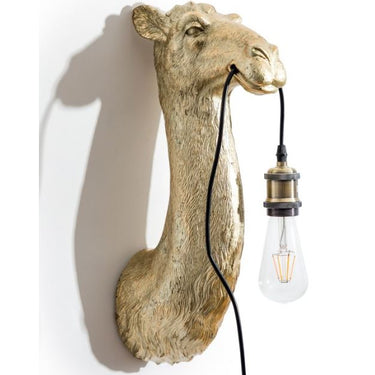 Gold Camel Head Wall Lamp