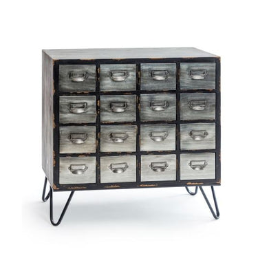 Brushed Steel Multi Drawer Apothecary Cabinet
