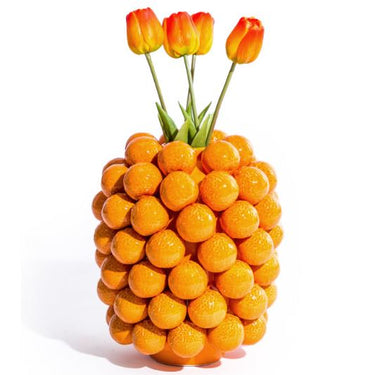 Ceramic Extra Large Multi Orange Vase