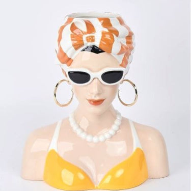 Summer Chic Lady Bust Vase
