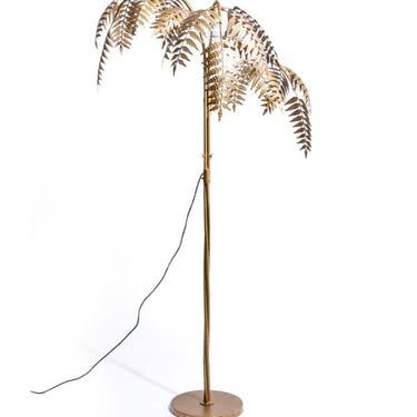 Antique Gold Palm Leaf Floor Lamp