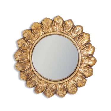 Gold Ornate Framed Small Convex Mirror