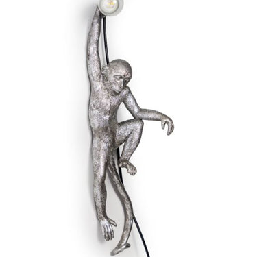 Silver Climbing Monkey Wall Lamp