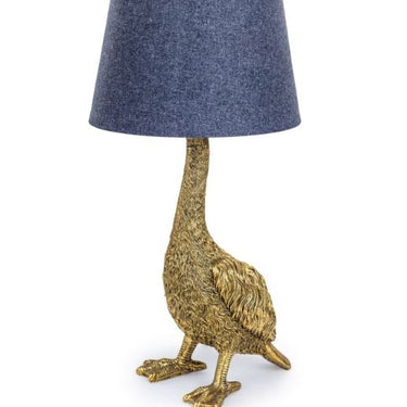 Gold Goose Table Lamp with Grey Shade