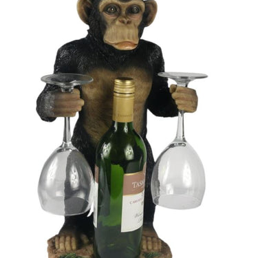 Chimp Wine Bottle & Glass Holder 45.5cm