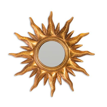 Gold Sunburst Framed Small Convex Mirror
