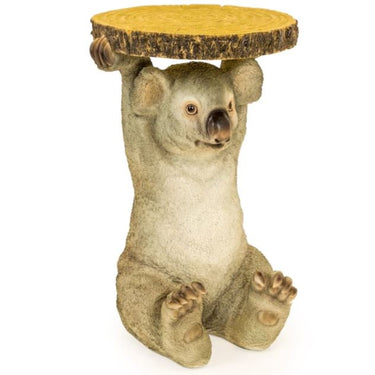 Koala Holding Trunk Slice Side Table
