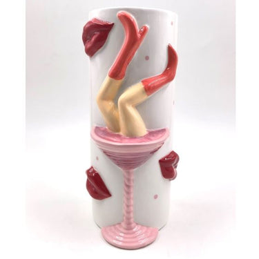 "Drunk in Love" Cocktail & Lips Ceramic Vase